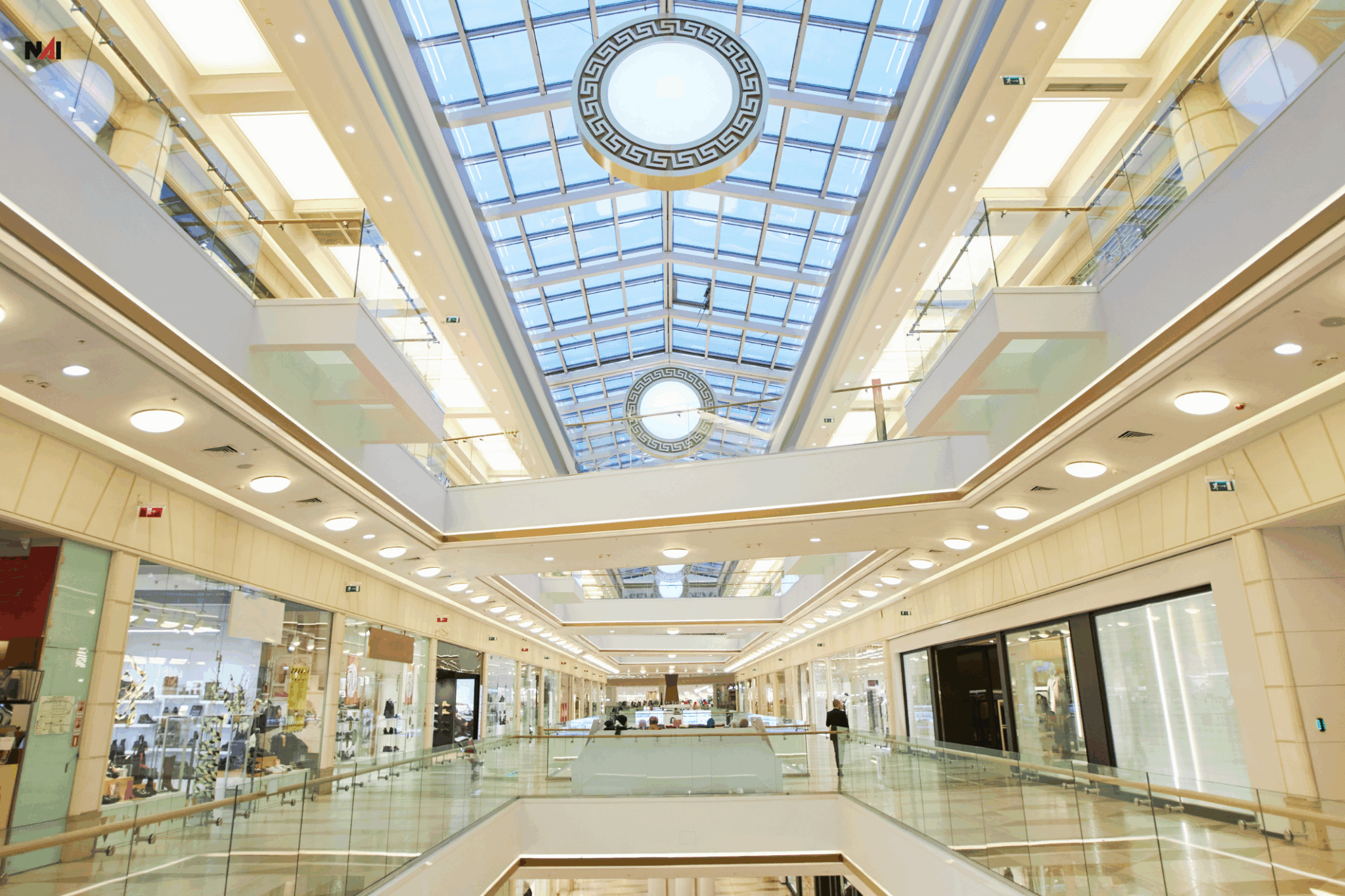 Interior of a retail shopping mall