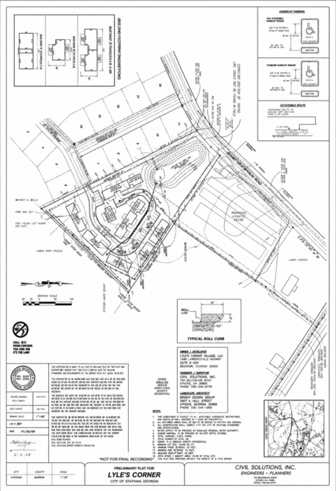 Preliminary site plan for proposed townhome development at 00 Sunset Drive Statham GA Barrow County